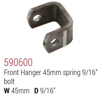 (185580) Front Spring Hanger suit 45mm wide springs & 9/16